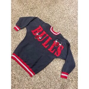 Vintage Chicago Bulls Sweatshirt Legends Athletic 90s Grey Red Spellout Mens M